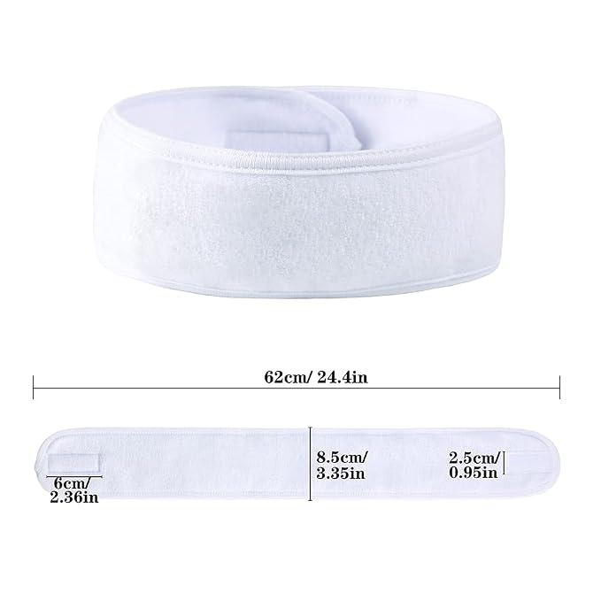 Facial Spa Headbands 4 PCS, Makeup Shower Bath Wrap Sport Headband Terry Cloth - Image 2
