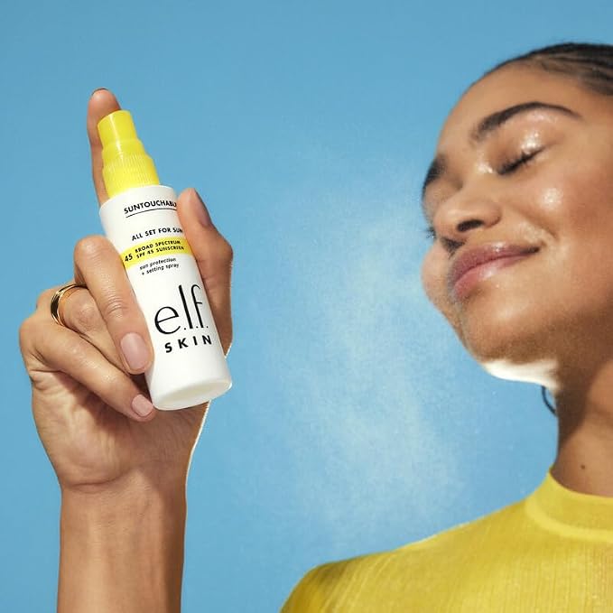 e.l.f. SKIN All Set For Sun SPF 45 Setting Spray, Weightless SPF Face - Image 4