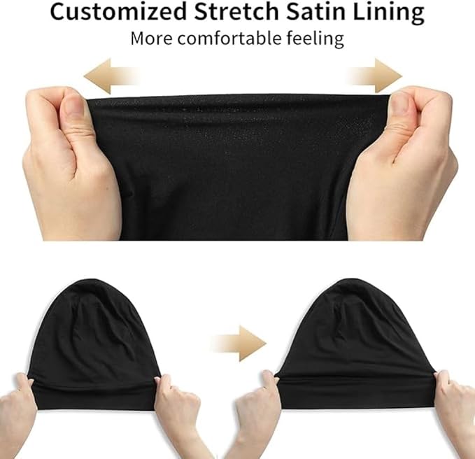 Satin Bonnet Silk Lined Sleep Cap- Adjustable Hair Cover - Image 5