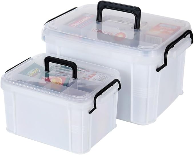 HEY FOLY Set of 2 White Medicine Organizer Storage Box by HeyFoly