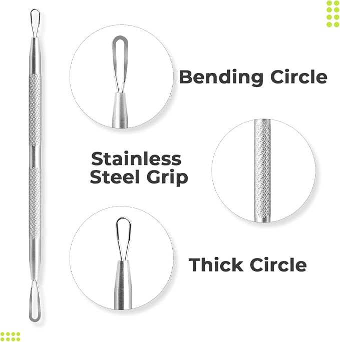 2 Pcs Pimple Extractor Tool 410 Grade Stainless Steel | Comedone Extractor - Image 5