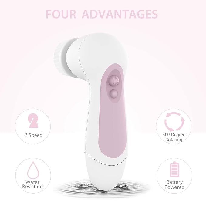 Waterproof Facial Cleansing Spin Brush Set - Image 3