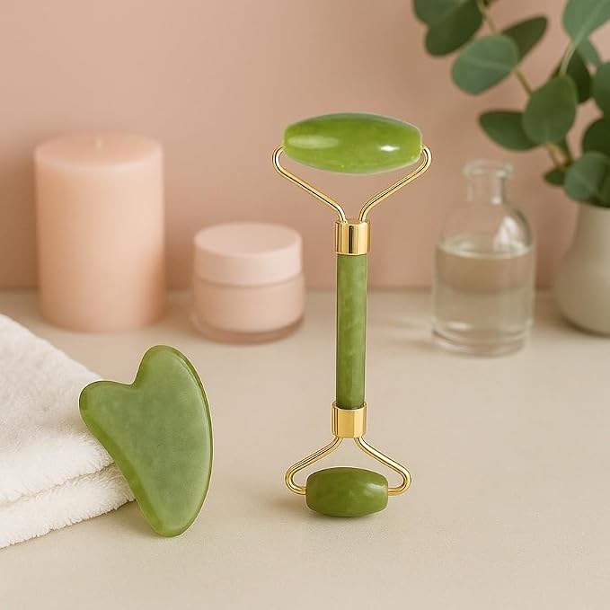 Gua Sha Facial Tool and Jade Roller Set –Anti-Aging Tools - Image 6