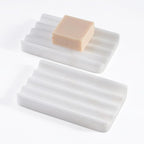2 Pcs Soap Holder for Bathroom, Marble Soap Dish for Kitchen Countertop by Karibiber