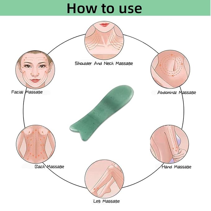 Facial Gua Sha Tool for Chin Massage Tool Natural Jade Stone Gua Sha Board for - Image 5