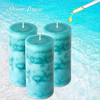 Pillar Candles Ocean Breeze Scented 3x6 inch Long-Lasting Clean Burning Candle - Image 6
