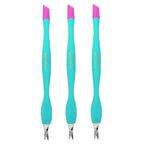 IVON 3pcs Cuticle Trimmer Pusher, Rubber Tip Soft on Nail Bed by IVON