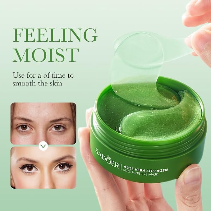 Aero Zen Aloe Vera Eye Mask- 60 PCS Aloe Vera Under Eye Patches-Under Eye - Image 7