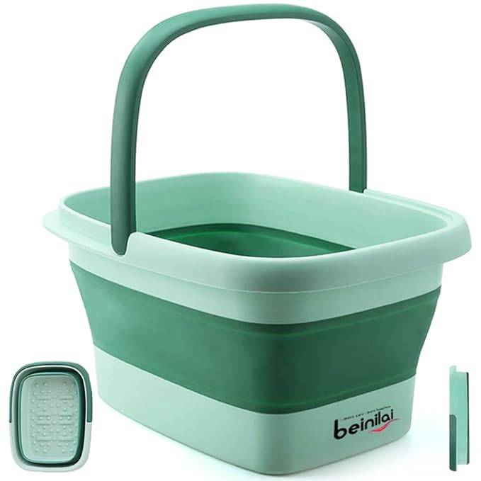 Collapsible Foot Bath Basin for Soaking Feet, Pedicure Foot Spa, Foot Tub by Beinilai
