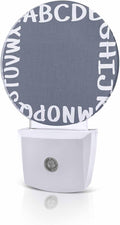 Night Lights Auto Sensor Alphabet Night Light Gray Modern Minimalist Letter by Home+L6