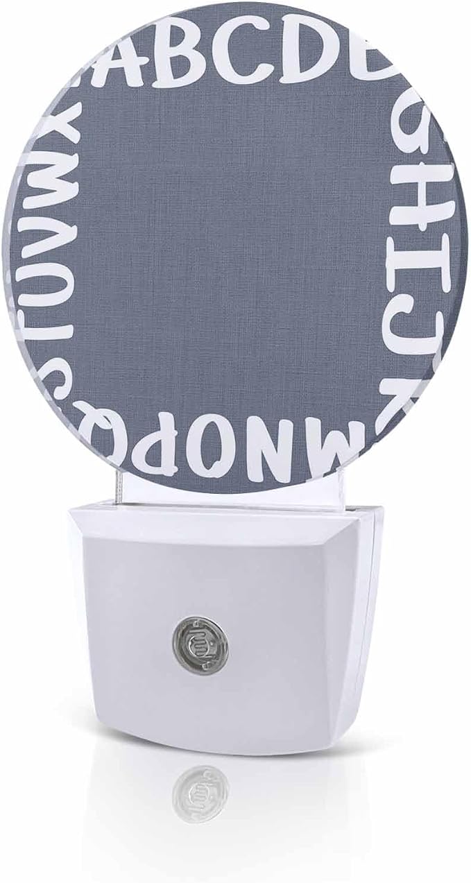 Night Lights Auto Sensor Alphabet Night Light Gray Modern Minimalist Letter by Home+L6