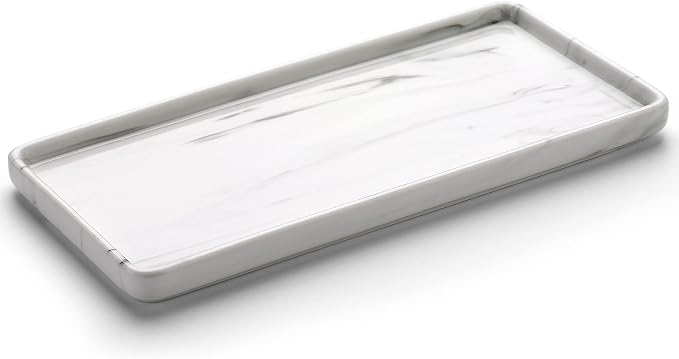 Gurygo 10" Bathroom Tray for Counter, Ceramic Vanity Trays for Bathroom by FocusonHomeKitchen