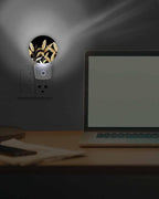Night Lights Auto Sensor Golden Foliage Night Light Black Minimalist Leaf Round - Image 7