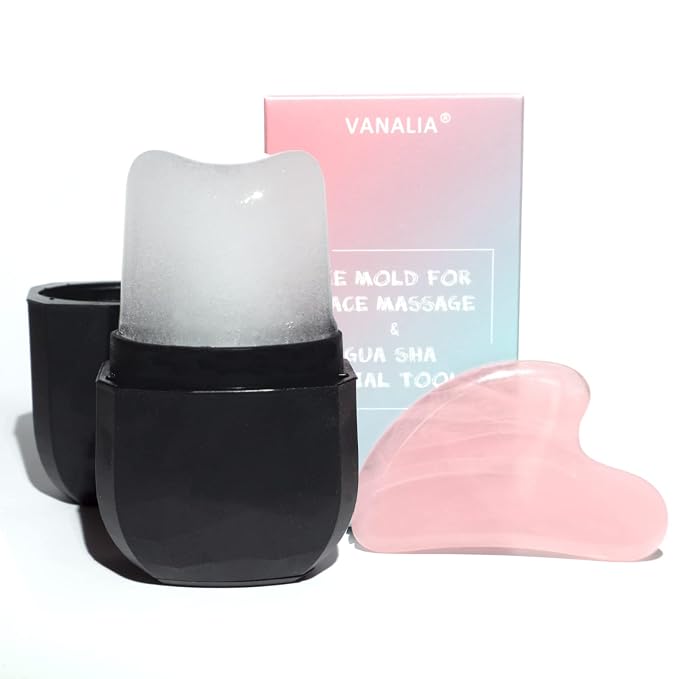 Ice Mold for Face, Facial Ice Roller and Gua Sha Facial Tool, Reusable Facial by VANALIA