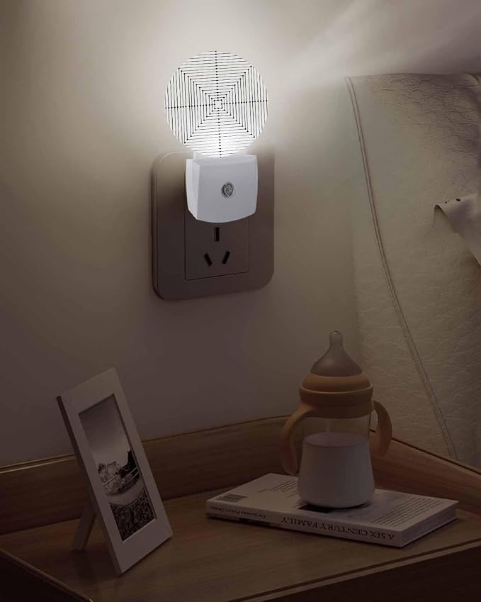 Night Lights Auto Sensor Beige Aesthetic Night Light Lines Perspective Box - Image 5