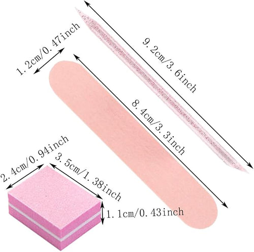 100 Set Press On Nail Tool Kit, Including 100pcs Mini Nail Buffer, Disposable - Image 2