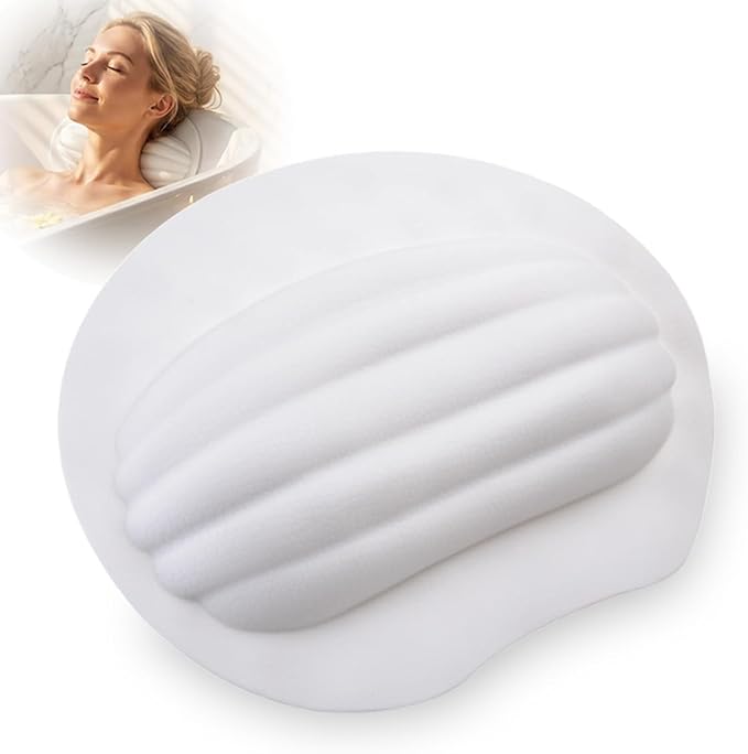 Small Bath Tub Neck Pillow, TPE Waterproof Suction Cups Bathtub Neck Pillow & by Unknown
