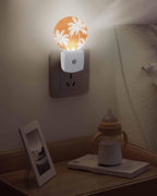 Night Lights Auto Sensor Tropical Palm Trees Night Light Orange Linen Coastal - Image 5