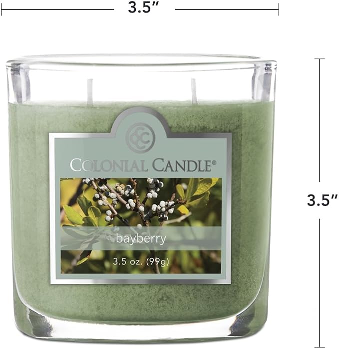 Colonial Candle Bayberry Scented Jar Candle, 2 Wick, 3.5 oz, Mottled Wax Candle - Image 5