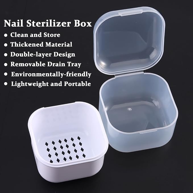 Nail Tool Sterilizer Box Plastic Sterilization Tray - Image 2