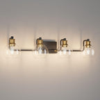 Tipace Industrial Bathroom Vanity Lighting Fixtures 4-Lights Vintage Black & by Tipace
