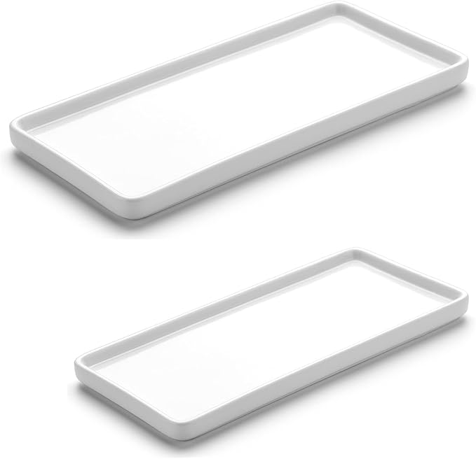 Gurygo 2 Pack 8"/10" Bathroom Trays, Ceramic Vanity Trays by FocusonHomeKitchen
