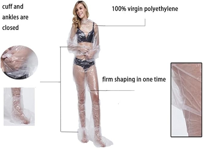 ZMDREAM Disposable Plastic Body Wraps Unisex PE Sauna Bath Suit - Image 3
