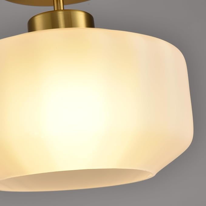 Industrial Gold Matte Light Fixtures Ceiling Mount, - Image 3