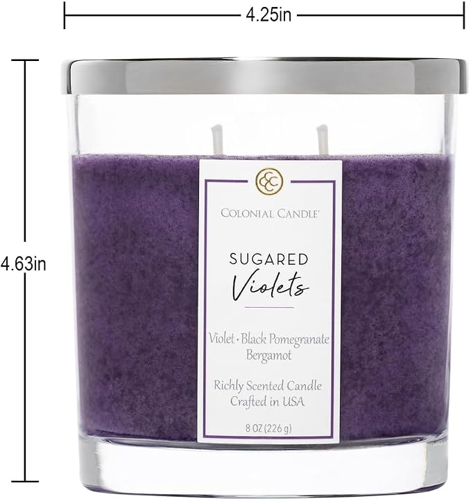 Colonial Candle Sugared Violets Scented Candle Jar, Highly Fragranced Candles - Image 4