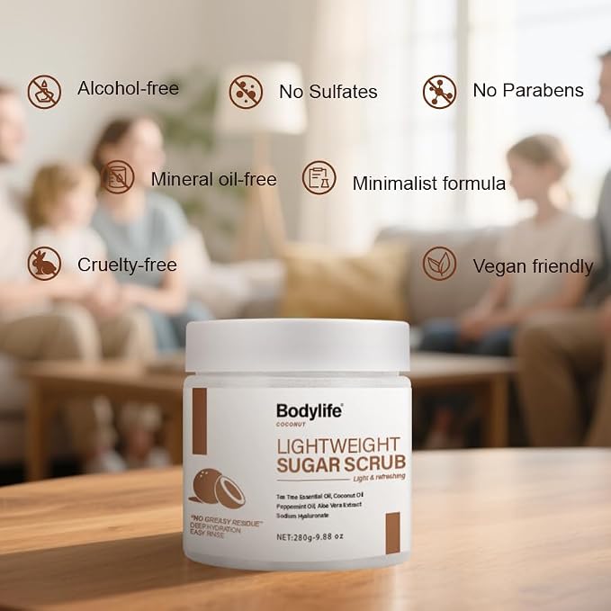 Coconut Sugar Scrub for Body Face & Feet - Image 6