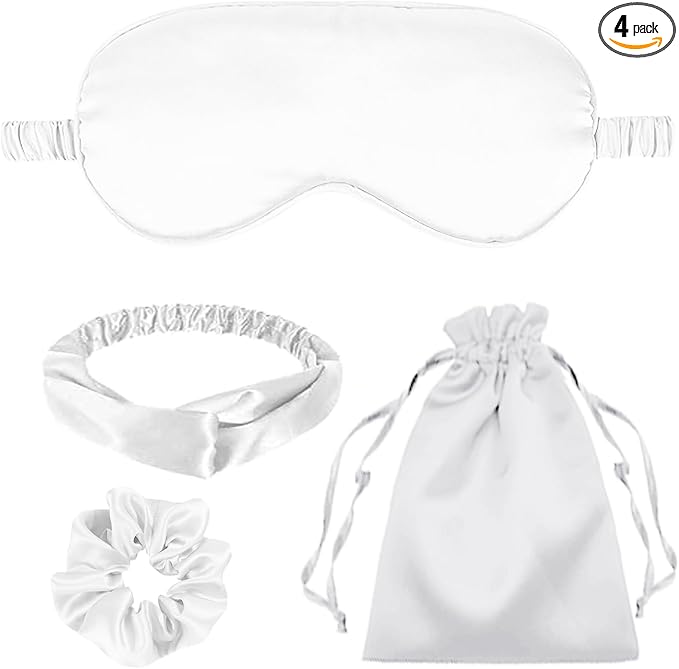 4Pcs Silk Sleep Masks Satin Eye Mask Silky Eyes Cover Blindfold Eyeshade by WJingYiJia
