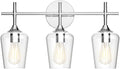 Ralbay Vintage 3 Light Vanity Light Fixture Industrial Chrome Bathroom Light by RalbayLighting