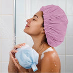 Reusable Shower Cap for Women, Large Waterproof Shower Bonnet - Image 4