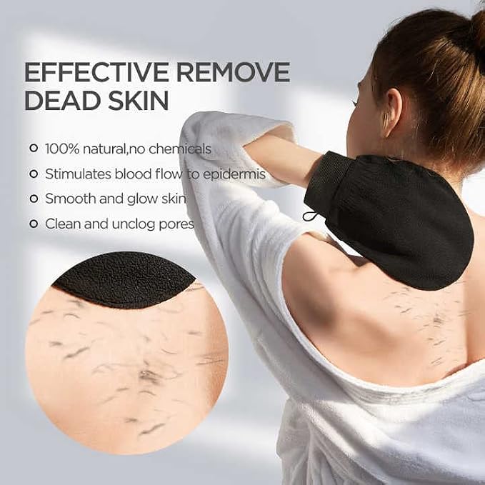 2 pcs Deep Exfoliating gloves Mitt Body Scrub, kessa hammam Glove Body Scrubber - Image 5
