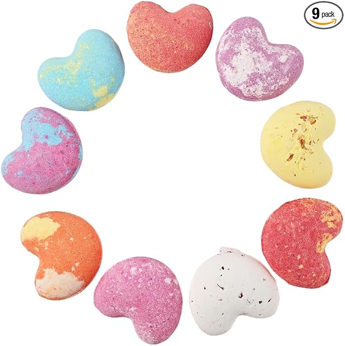 Bath Bombs Gift Set for Christmas, 9 x 1.41 Oz/ 40g. Essential Oil Spa Bomb by LADOPETRA