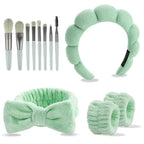 CAZYTOYZ Sponge Spa Headbands for Women Wristband Set Puffy Makeup Brush - Image 2