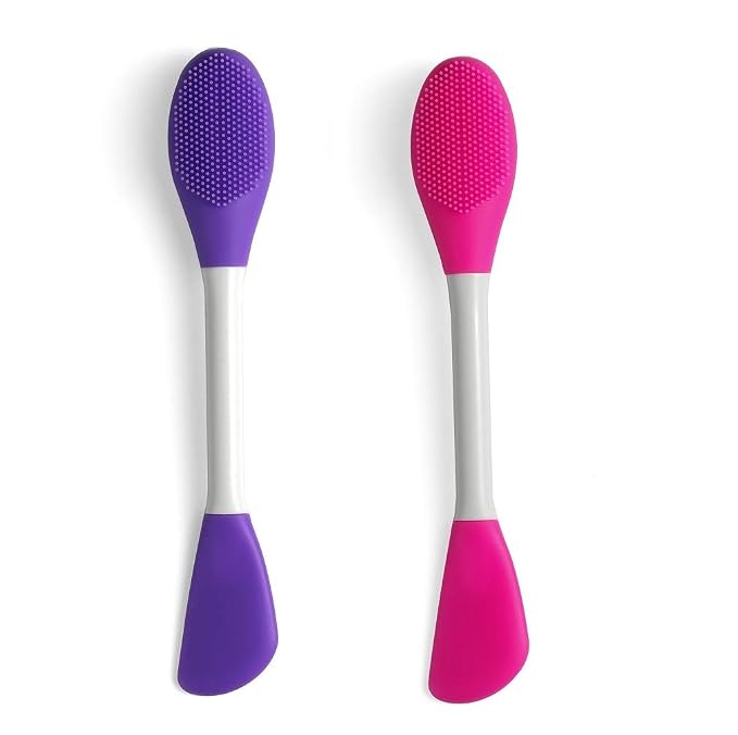 Silicone Brushes, Double-Ended Silicone Face Mask Brush, Facial Cleansing Brush by LASSKY