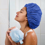 Reusable Shower Cap for Women, Large Waterproof Shower Bonnet - Image 4