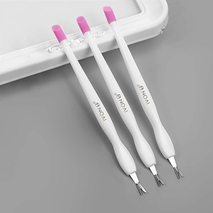 IVON 3 Pack Nail Cuticle Trimmer Pusher Remover, Double End & White Handle - Image 7