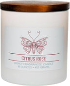Carolina Citrus Rose Scented Candle, 16 oz Wellness Relaxing Aromatherapy Candle by CAROLINA