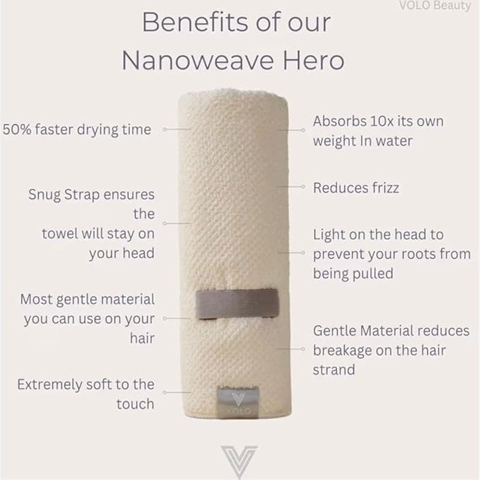 Volo Hero Hair Towel – Ultra Soft Nanoweave™ Microfiber, Super Absorbent Quick - Image 5