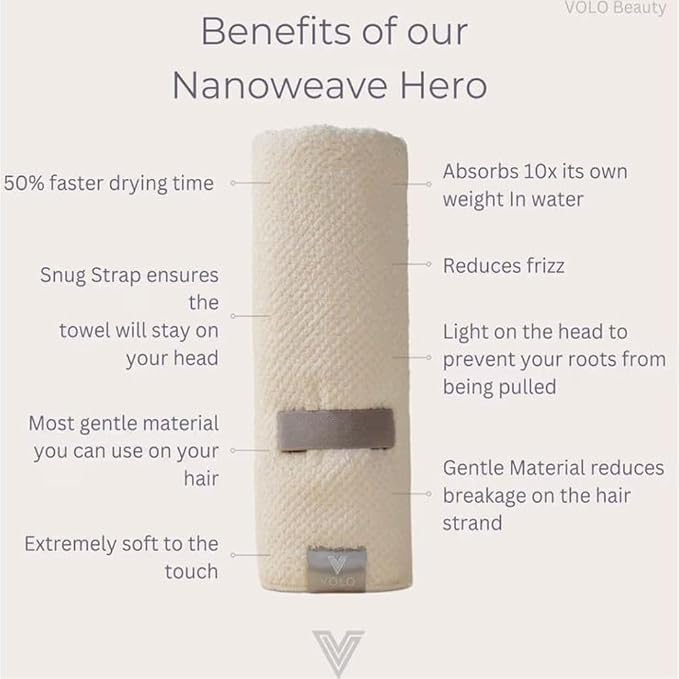 VOLO Hero Hair Towel – Ultra Soft Nanoweave™ Microfiber, Super Absorbent Quick - Image 3