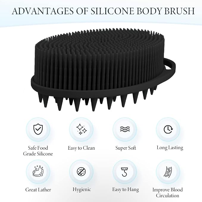 Silicone Body Scrubber, Silicone Loofah, Exfoliating Silicone Shower Scrubber - Image 3