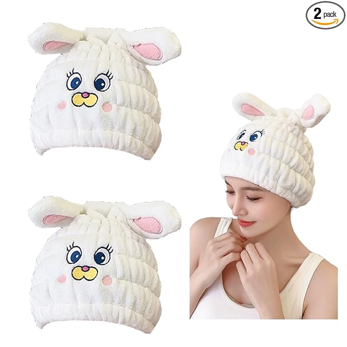 Animal Hair Drying Towel Caps, Cute Children Hair Drying Wrap as Gift by Nawpheki