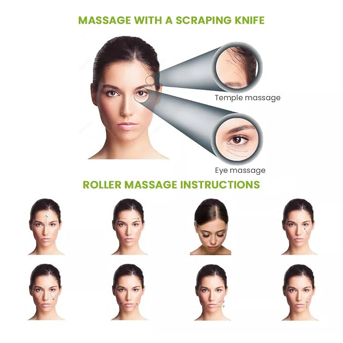 4-PCS Gua Sha Set, Skin Care Roller, Jade Roller Set, Face Stone Facial Roller - Image 6