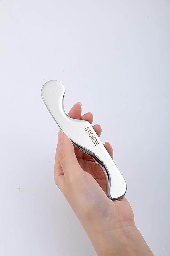 STICKON Gua Sha Stainless Steel 2 Pack Metal Muscle Scraper Tools Set, Scraping - Image 3