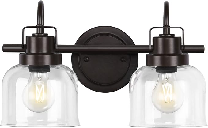 2 Lights Bathroom Vanity Light, Bronze Modern Wall Light Fixtures Over Mirror by RokiniiCasa