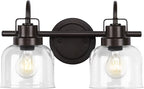 2 Lights Bathroom Vanity Light, Bronze Modern Wall Light Fixtures Over Mirror by RokiniiCasa