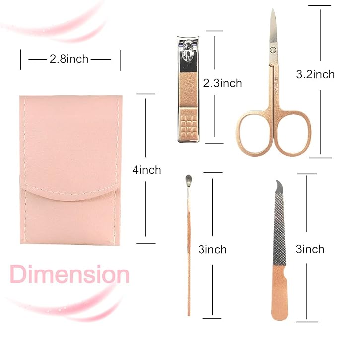 Manicure Set, Professional Women Nail Clippers Kit 4PCS， Stainless Steel Nail - Image 2