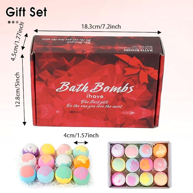 iHave Bath Bombs for Kids and Women, 12 Natural Handmade Bath Bomb Gift Set - Image 6